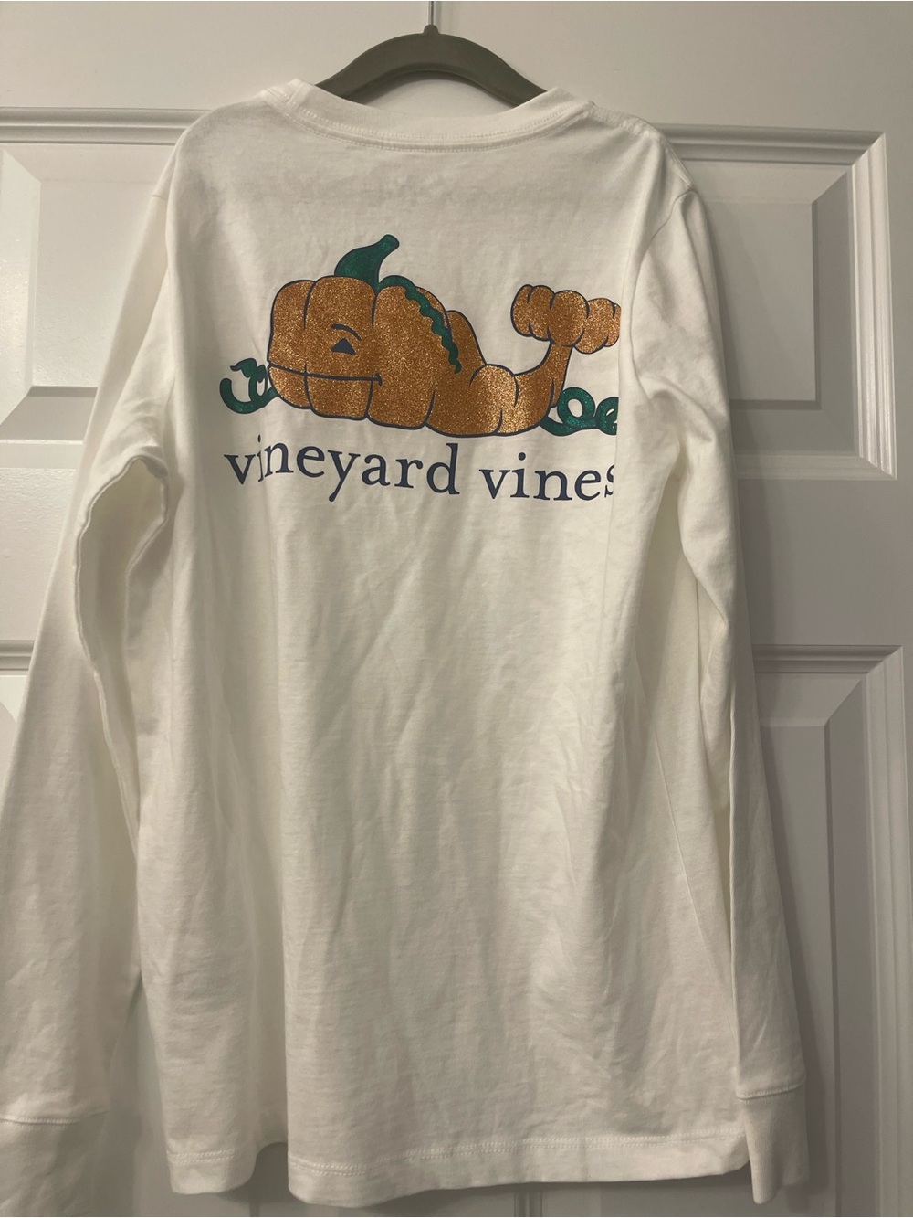 NWT Vineyard Vines glitter pumpkin Halloween top small 7/8